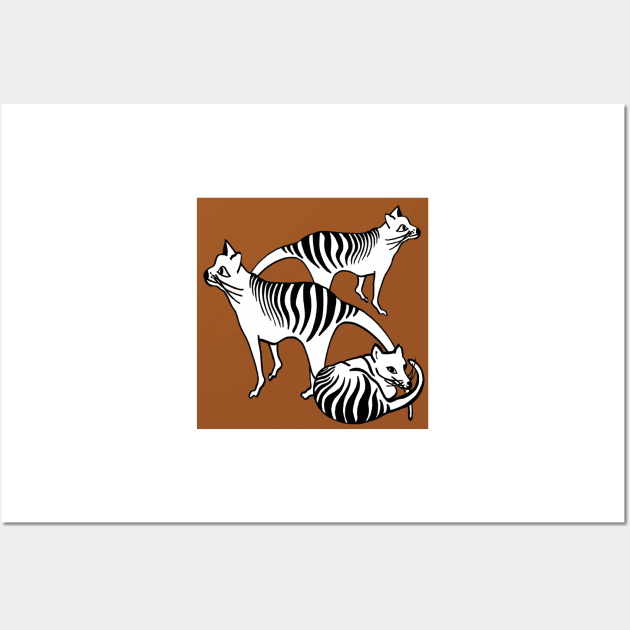 Group of 3 Tasmanian 'Tigers' Wall Art by topologydesign